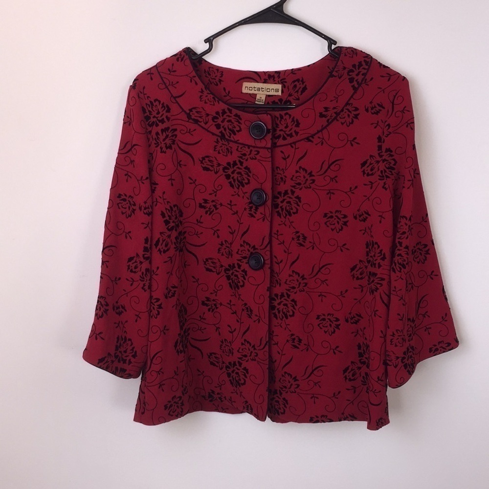 🌸 Notations red black rose floral jack…